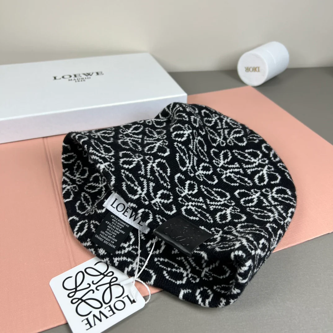 Jacquard Cashmere Knitted  Beanie