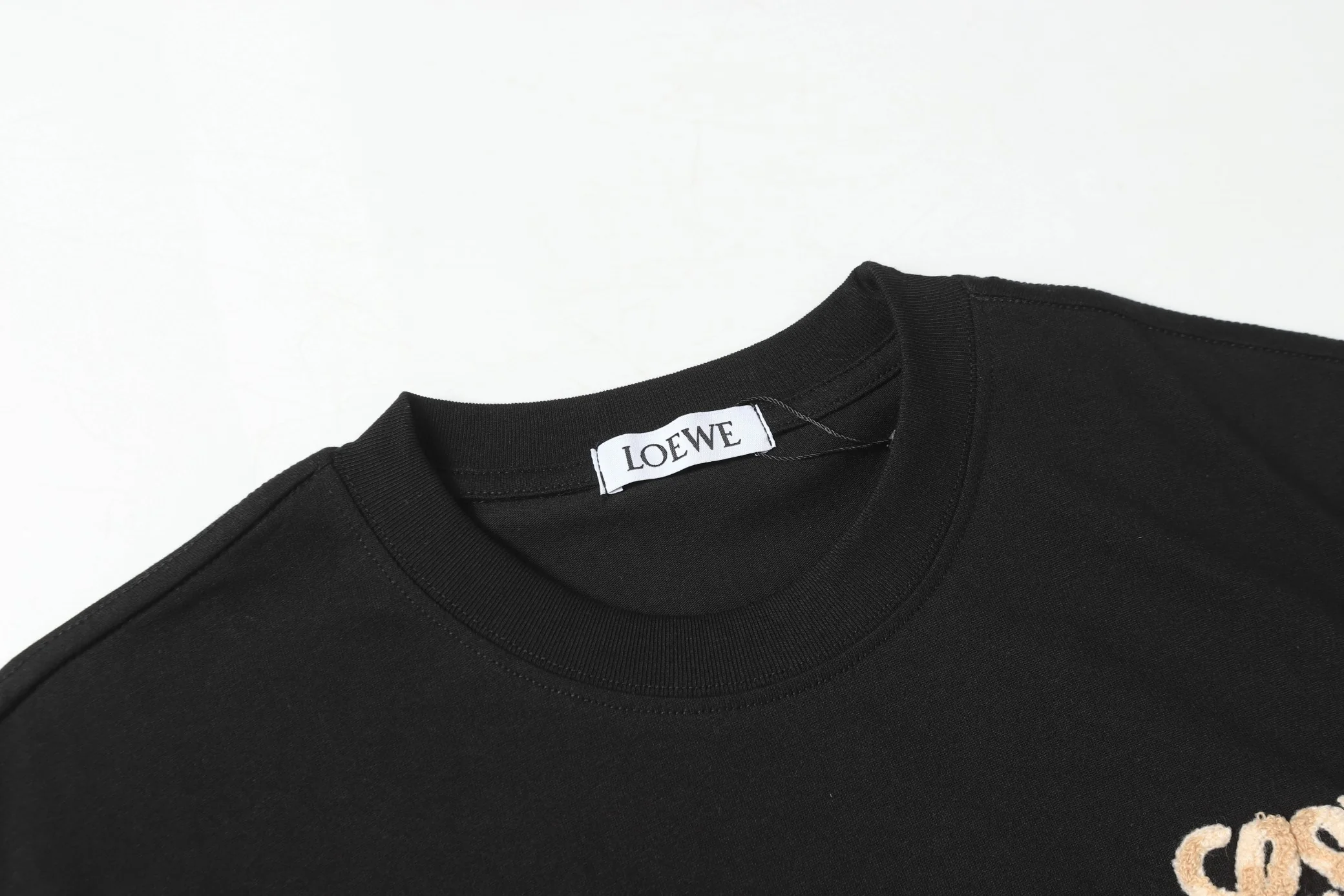 Fleece collar cotton T-shirt