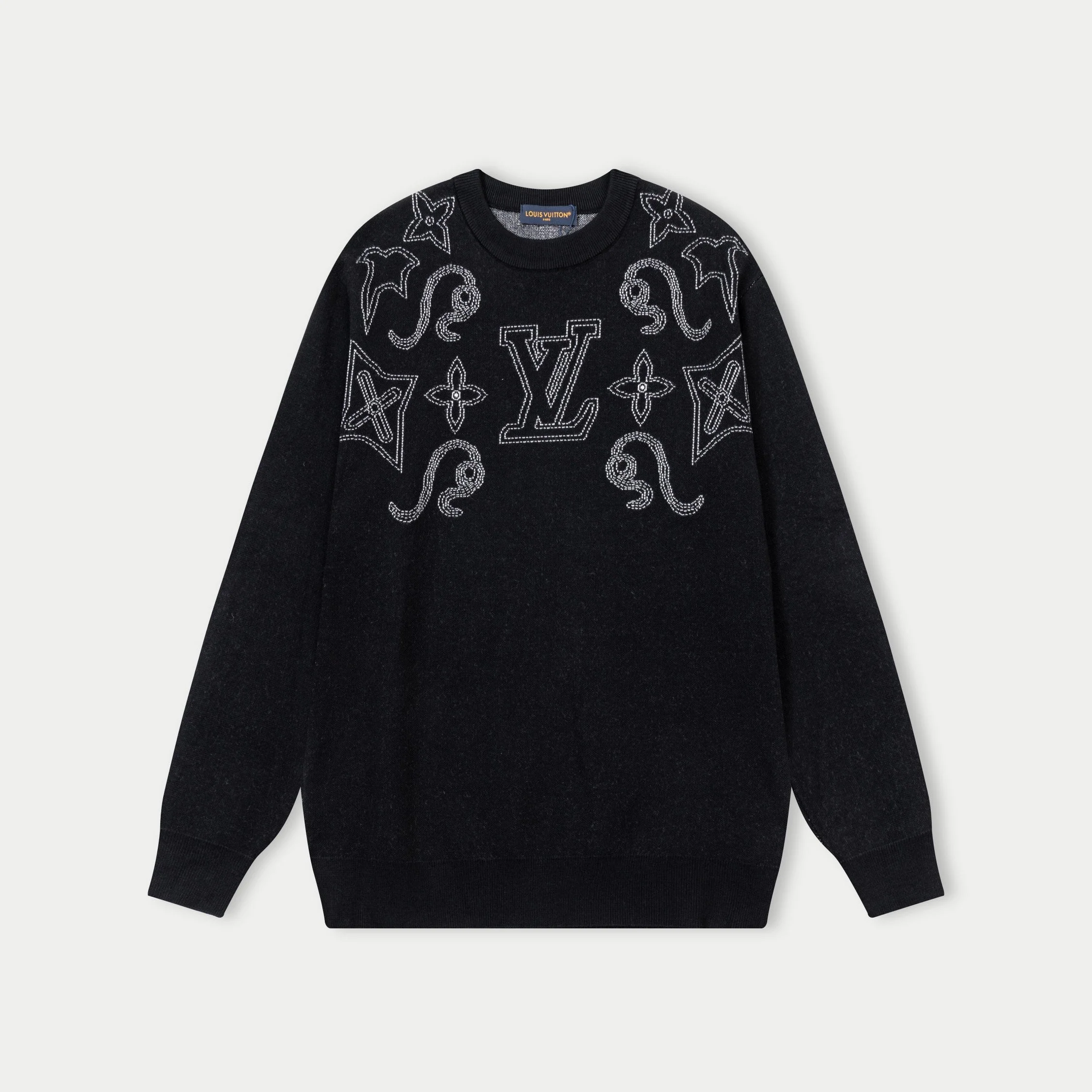 jacquard crew neck cashmere sweatshirt