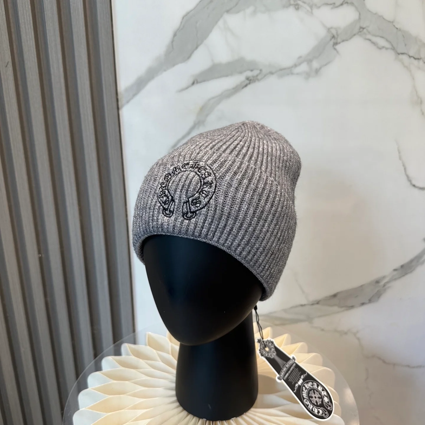 Embroidered Cashmere Knitted  Beanie