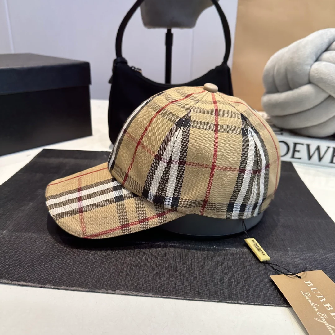 Check jacquard baseball cap