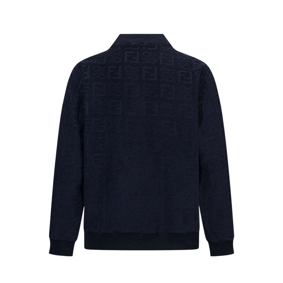 Jacquard-knit Polo sweater