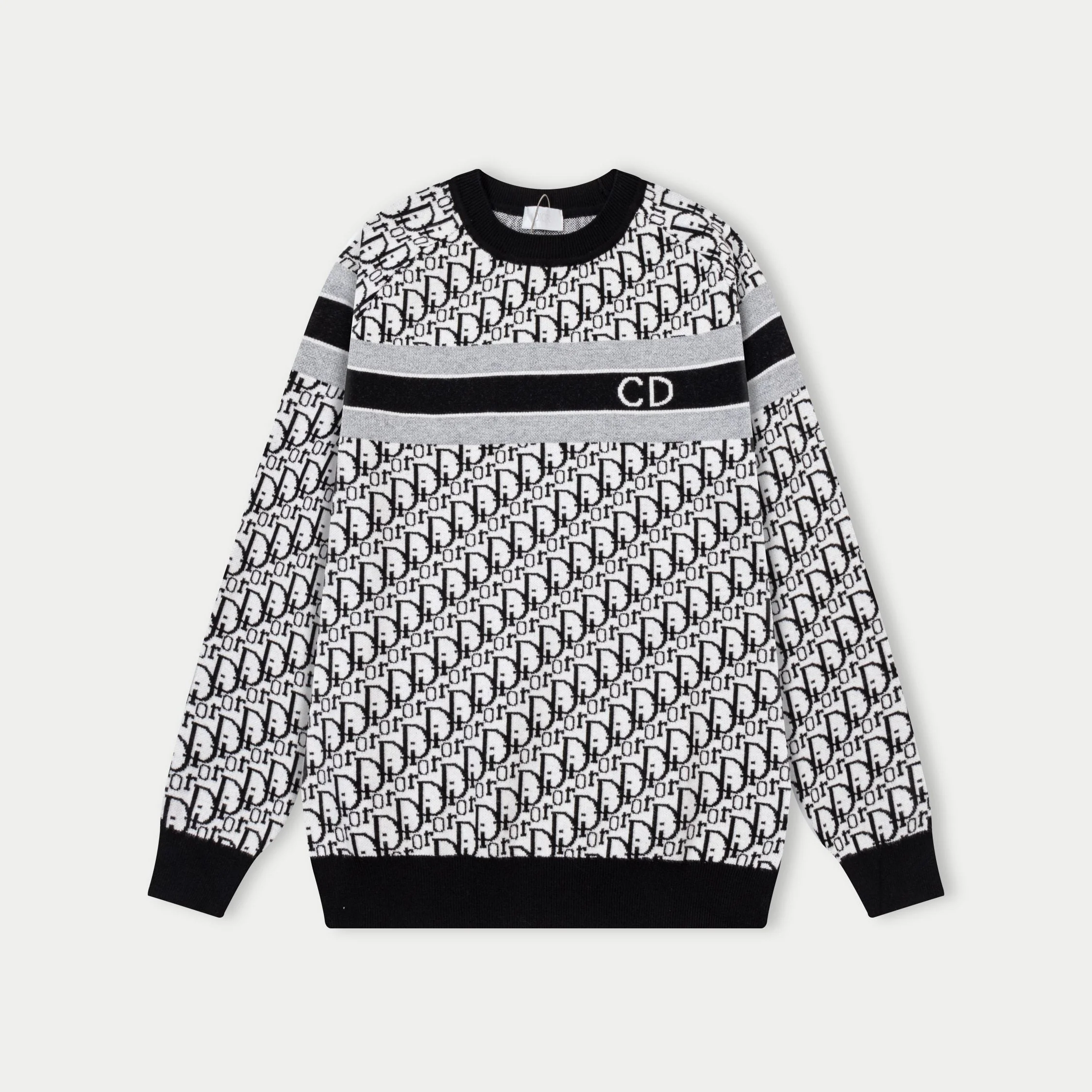 jacquard crew neck sweatshirt