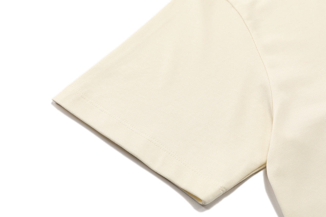 Embroidered crew neck cotton T-shirt