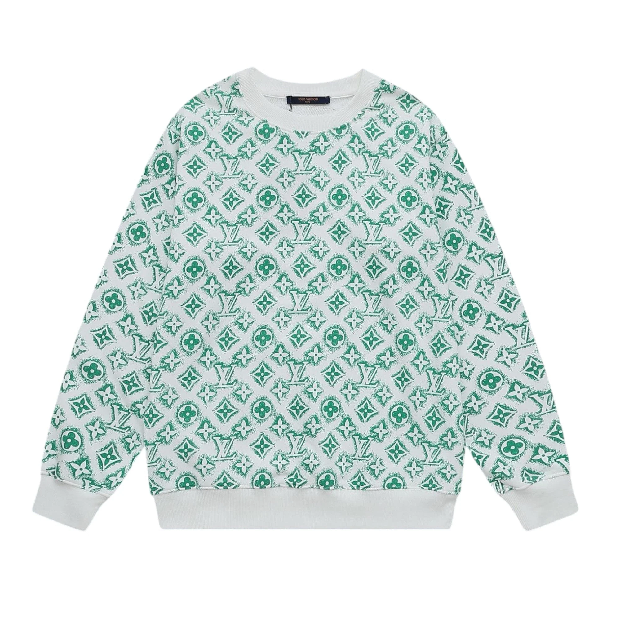 Printed crew neck cotton sweatshirt