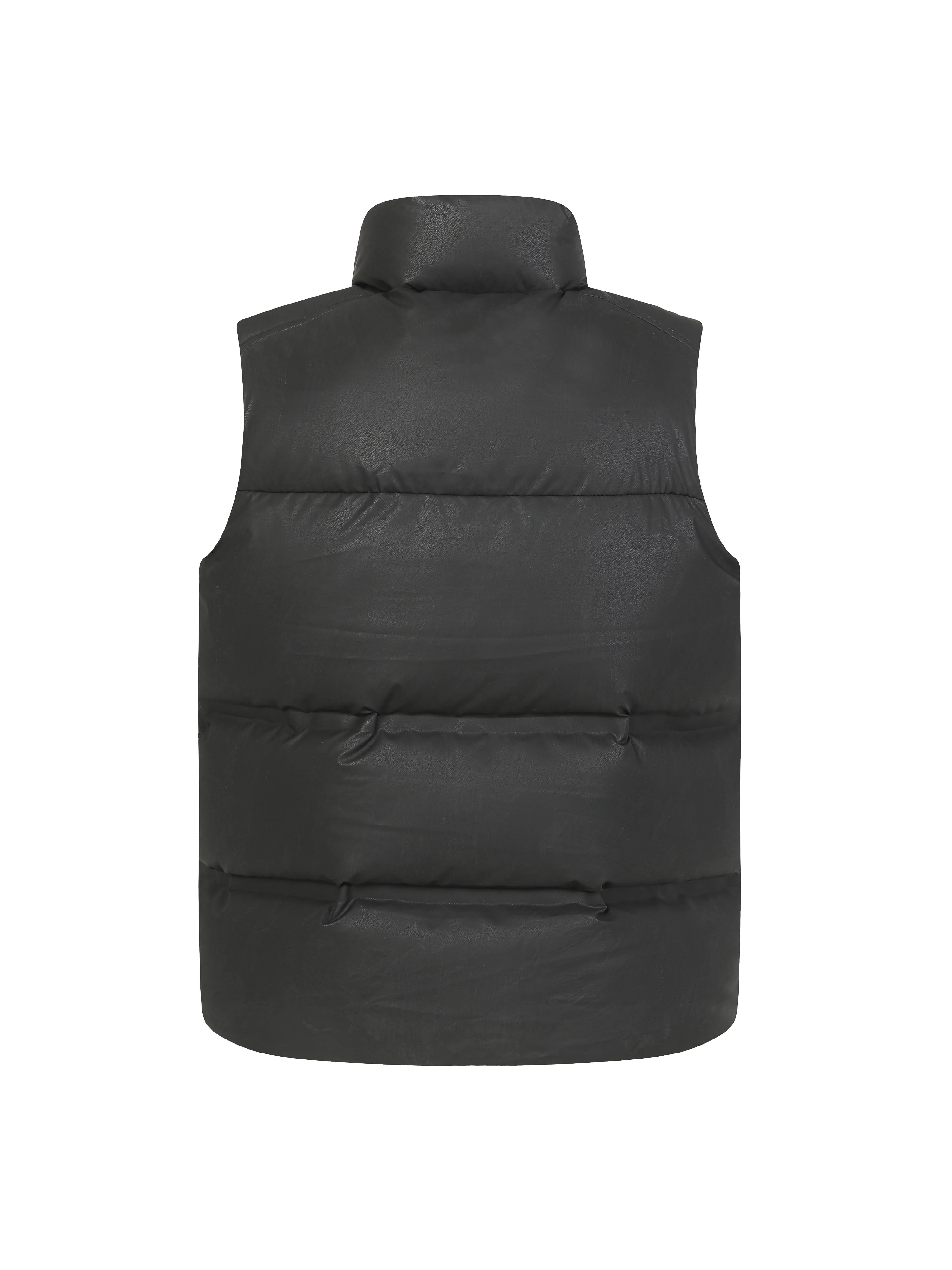 Stand collar zipper down vest