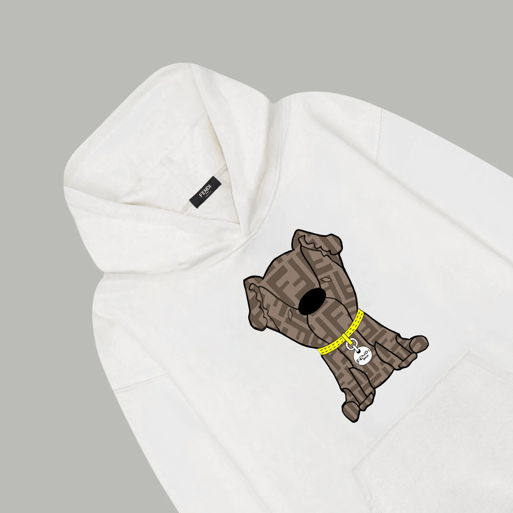 Printed cartoon dog hooded sweatshirt