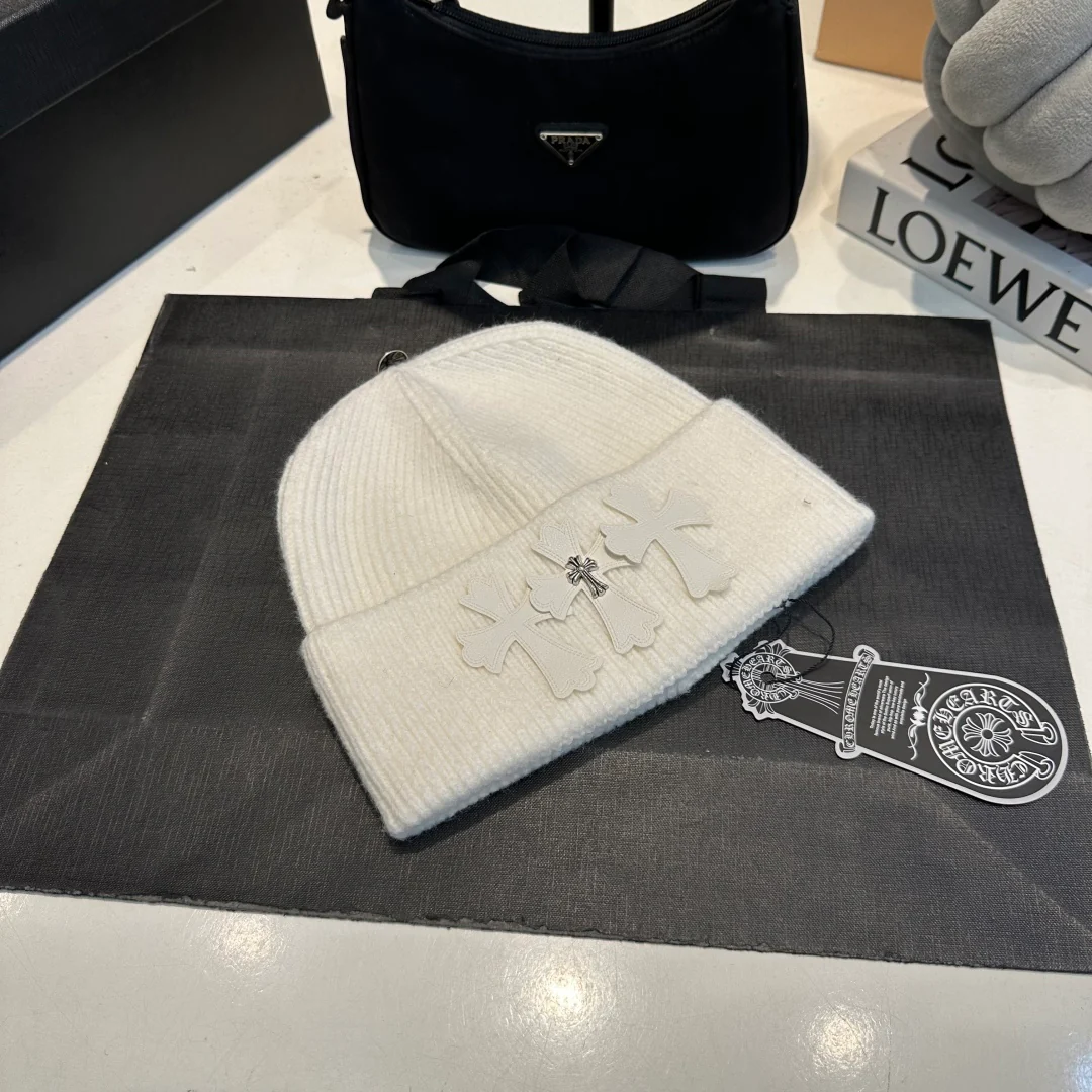 Leather Monogram Cashmere Knitted  Beanie