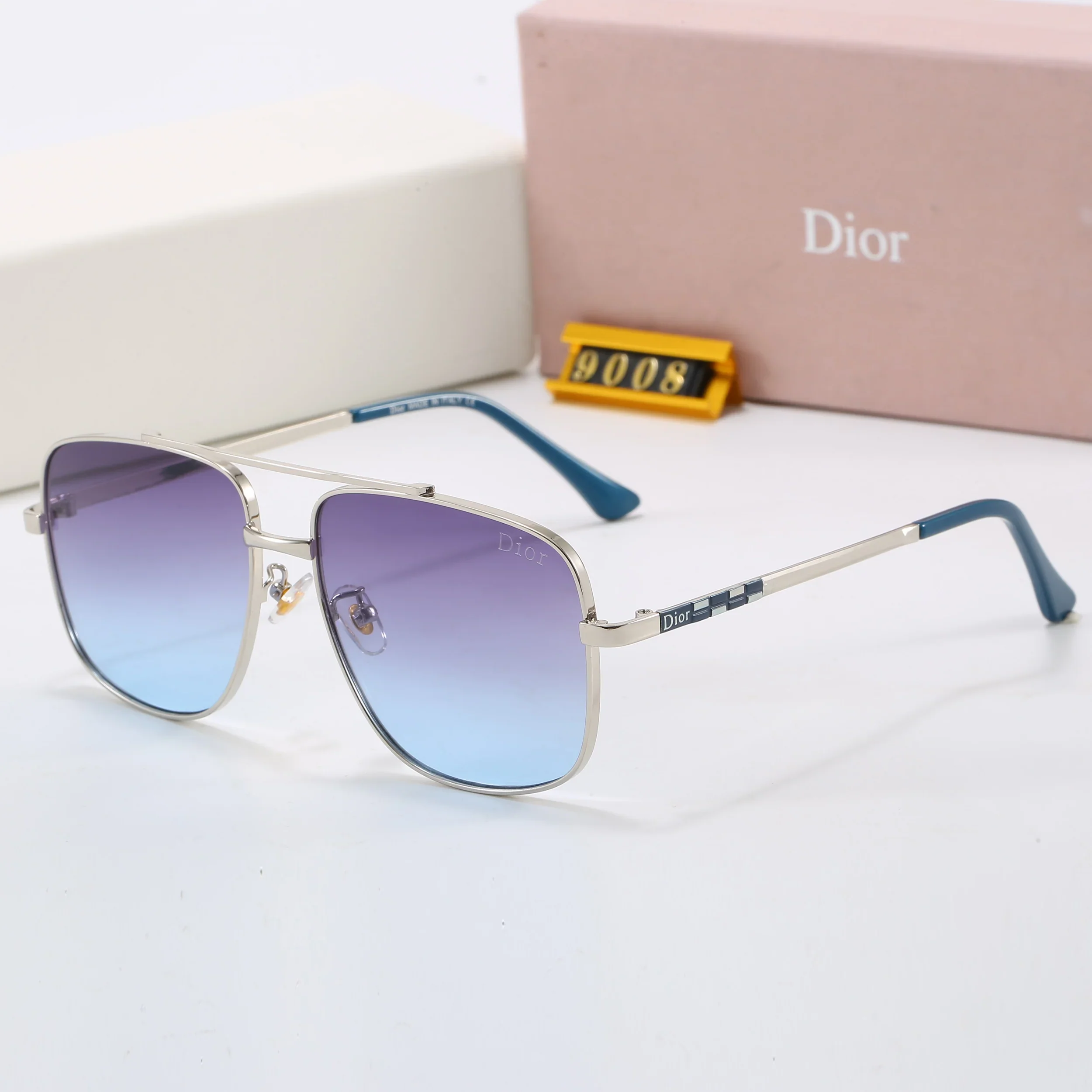 7 colors metal frame nylon lens sunglasses  9008