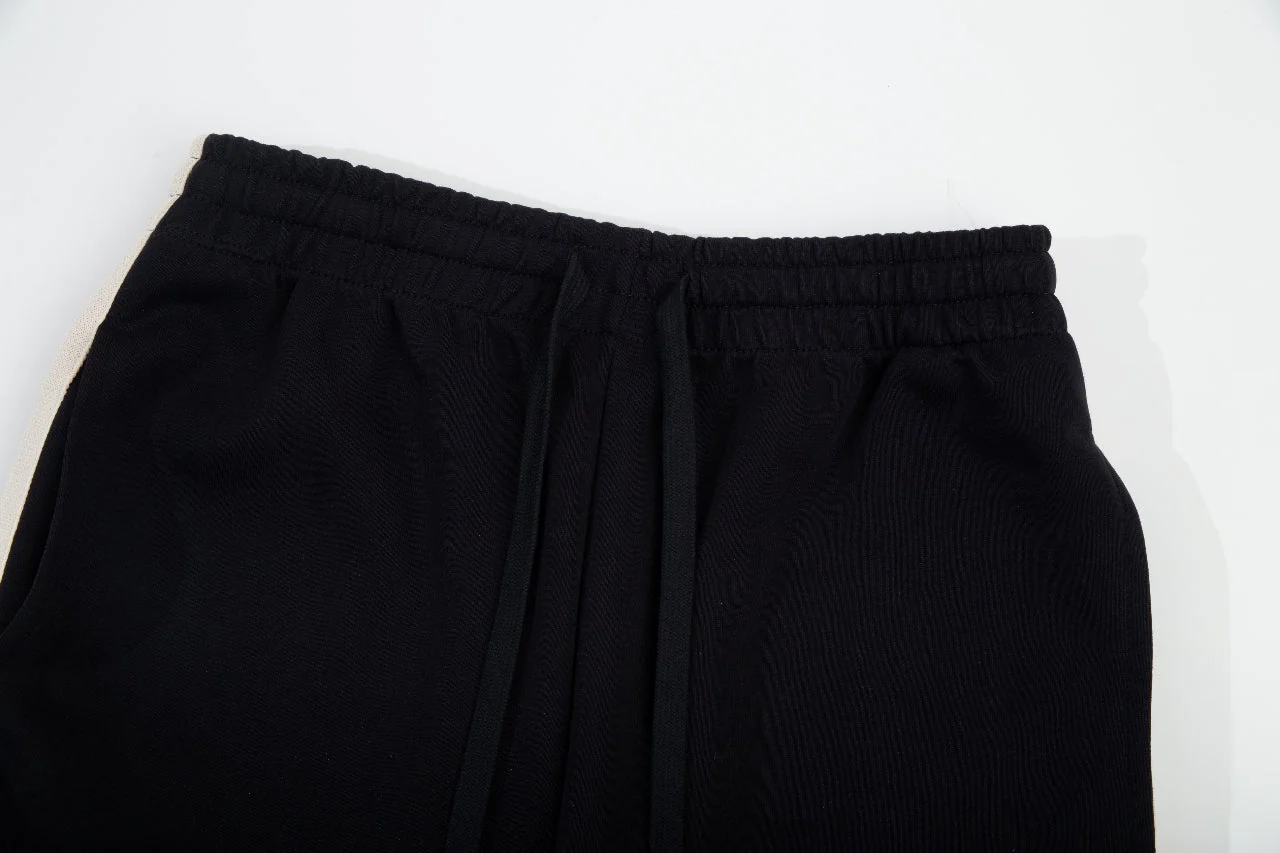 Web-paneled jacquard trousers