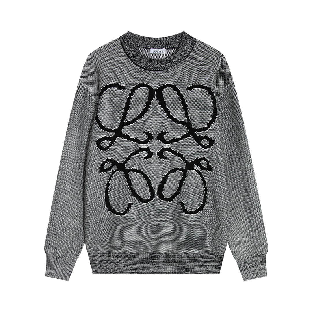 Fashionable jacquard sweater-Grey