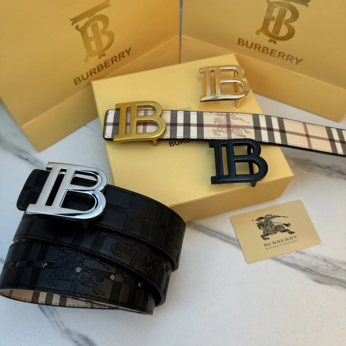 Monogram buckle wallet + belt gift box