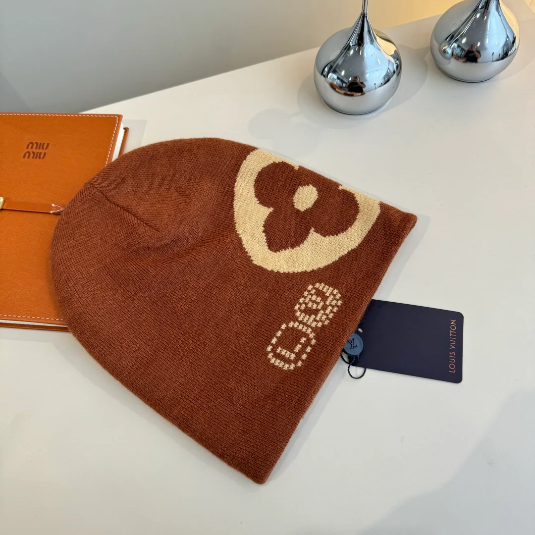 Reversible jacquard floral knit hat