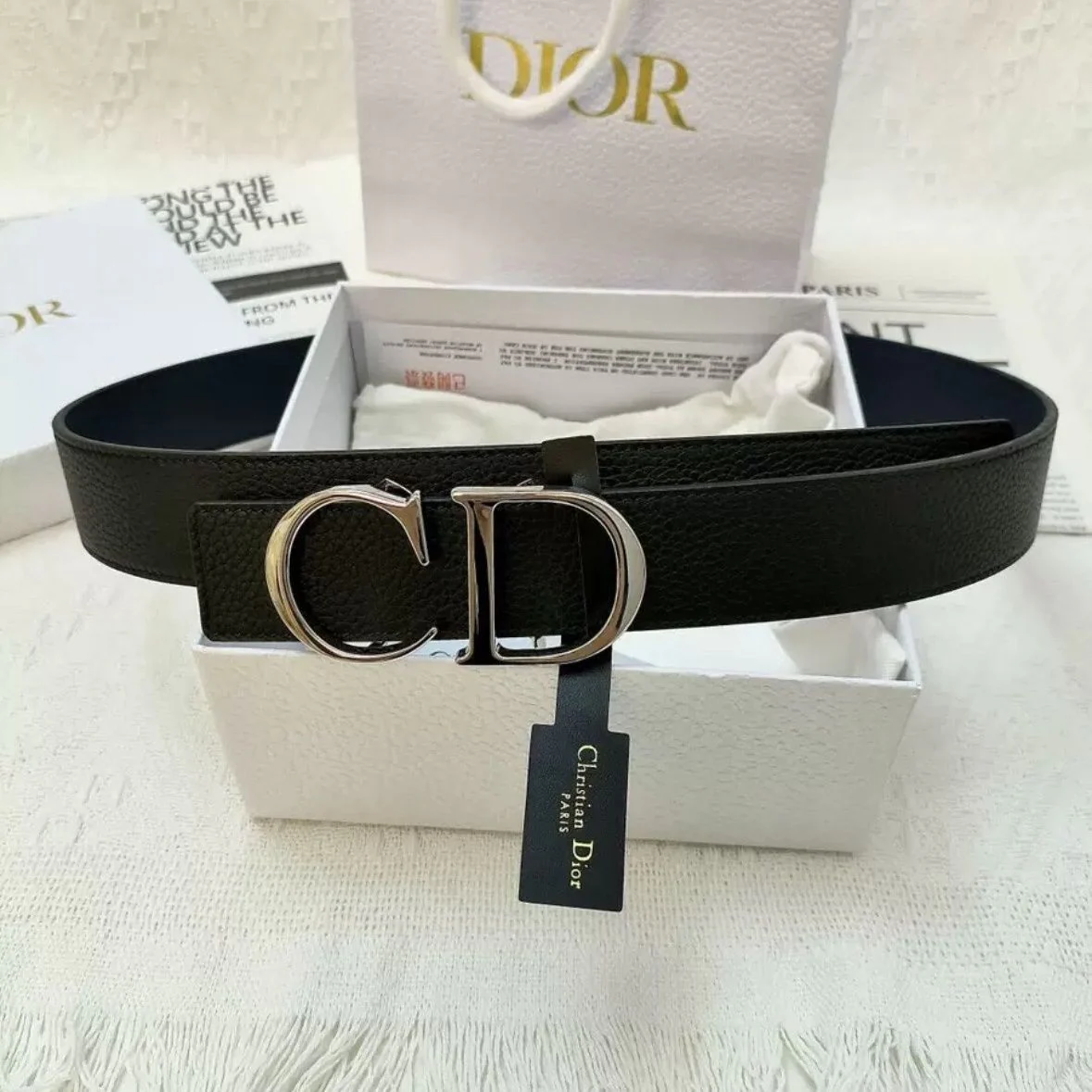 Double-sided leather belt