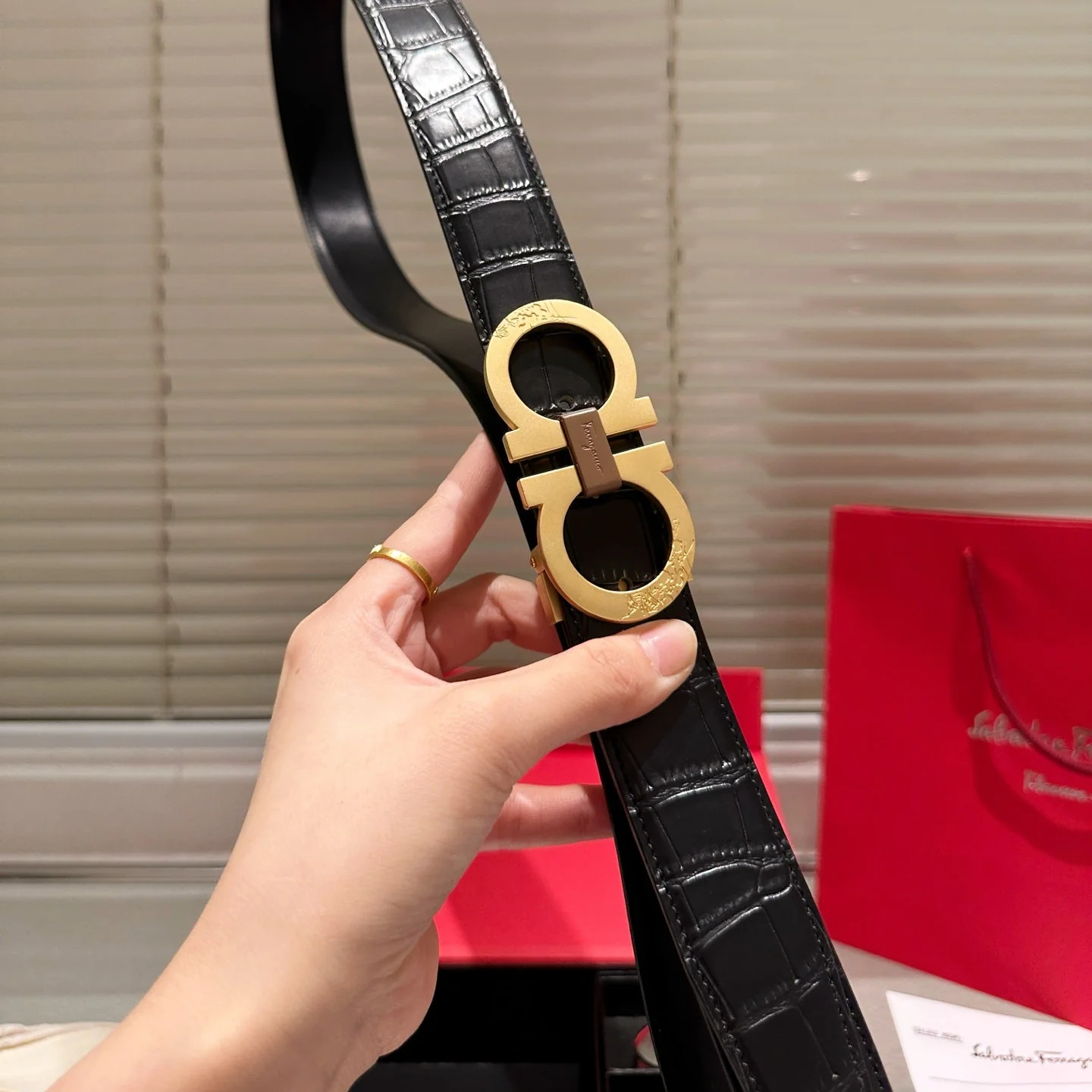 Men's 2-Color Buckle Belt with Gift Box