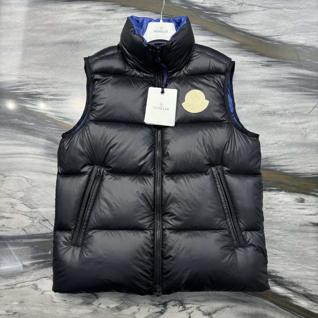 Stand collar zipper down vest