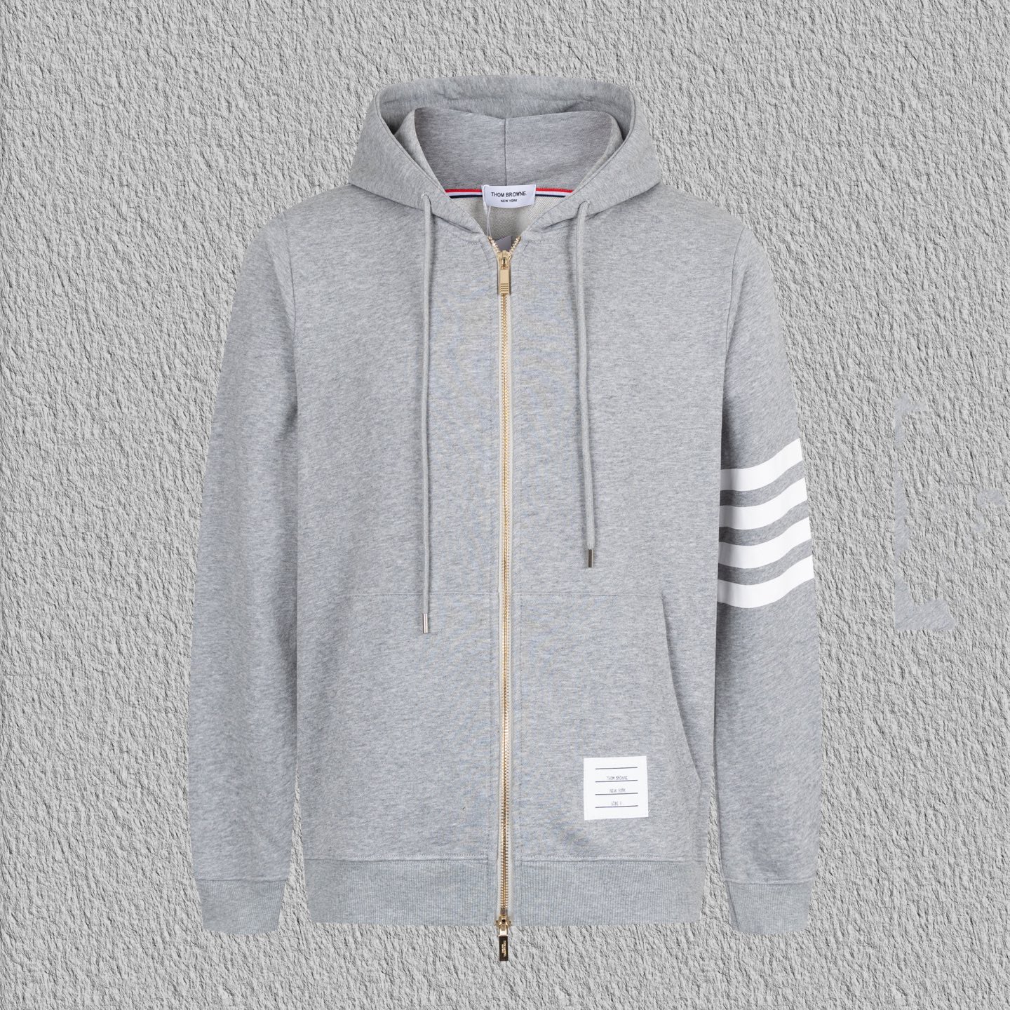 Double-zip cotton hooded sweatshirt
