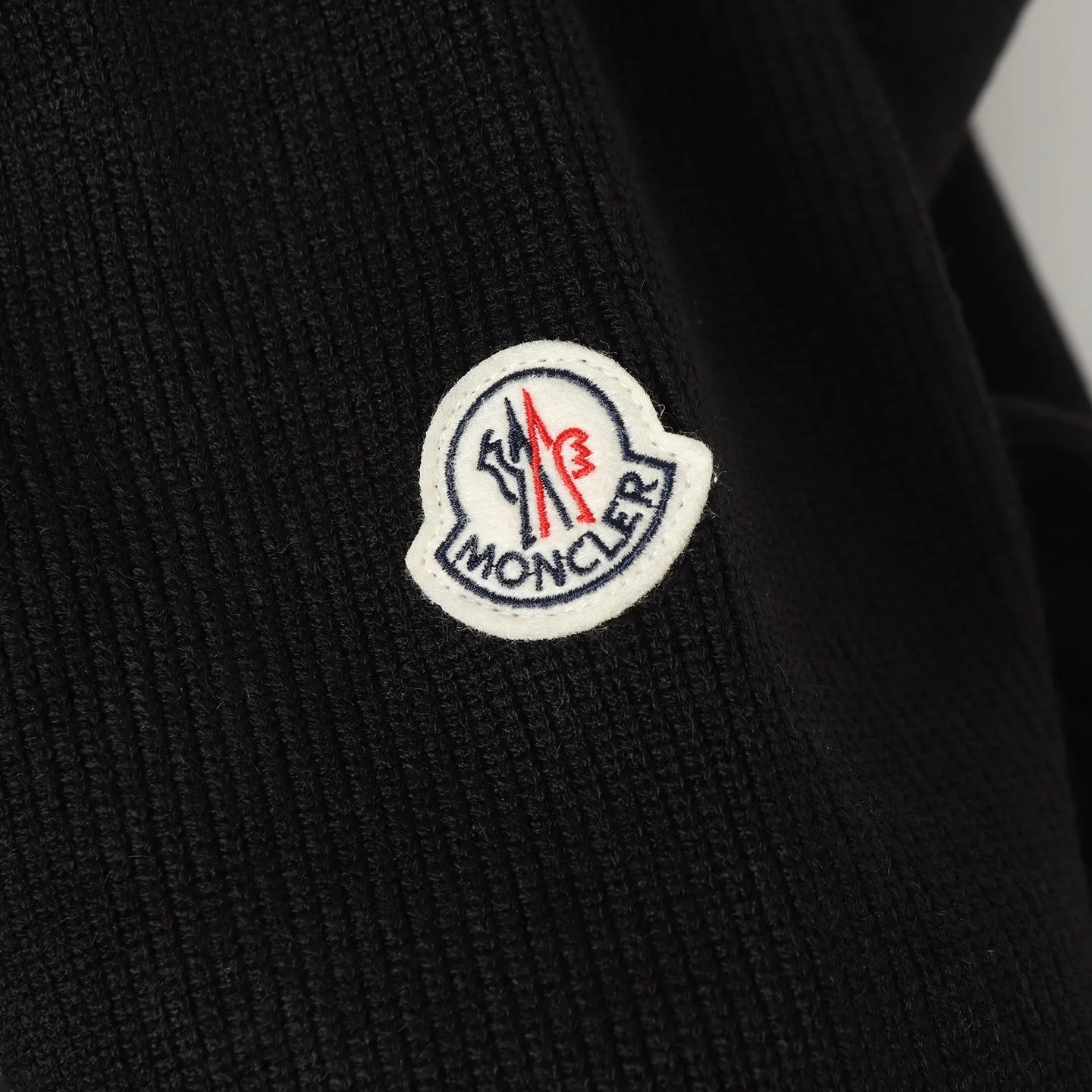 Wool Sleeve Matt Black Hooded Knitted Jacket