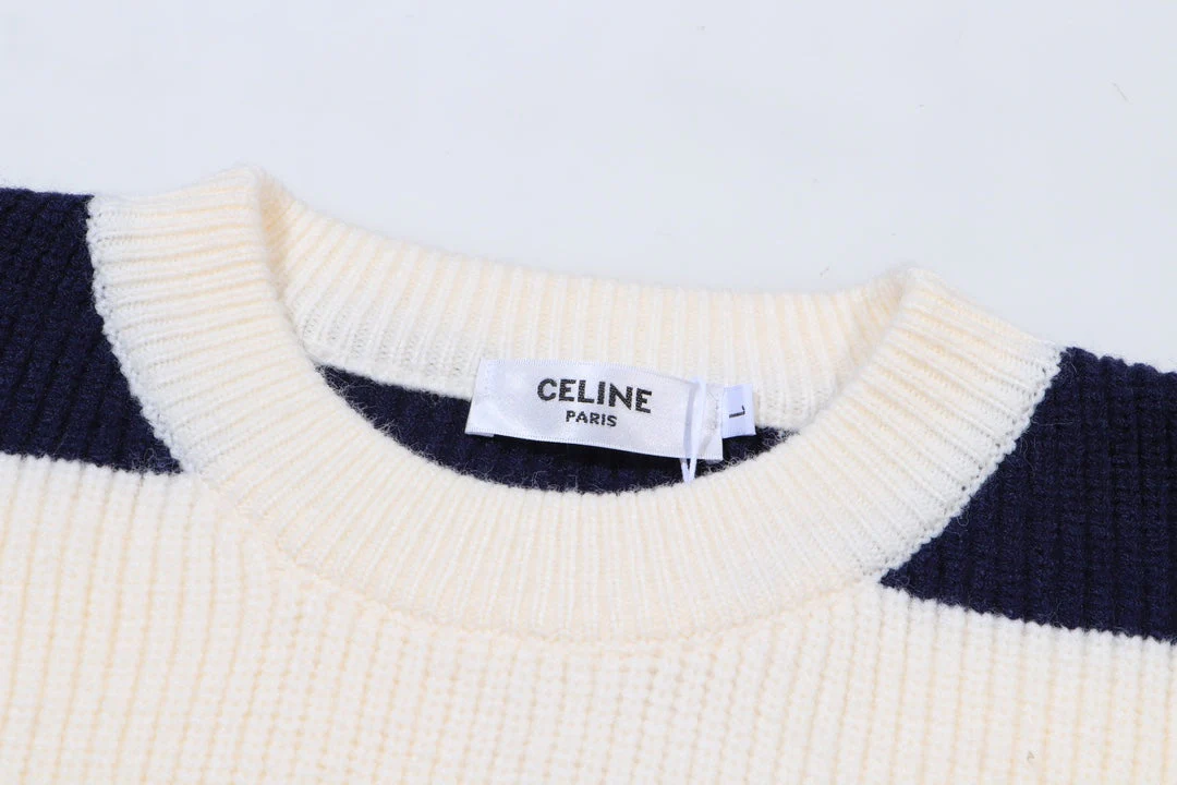 Striped knitted cashmere sweatshirt
