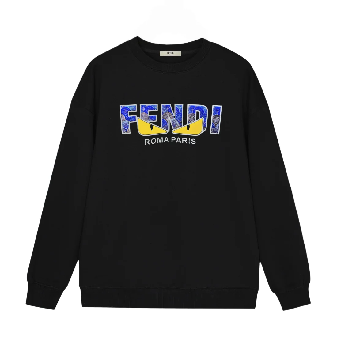 Flocked Embroidered Sweatshirt