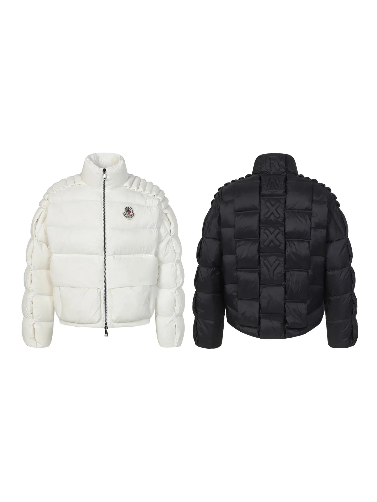 3D Quilted Zipper Down Jacket