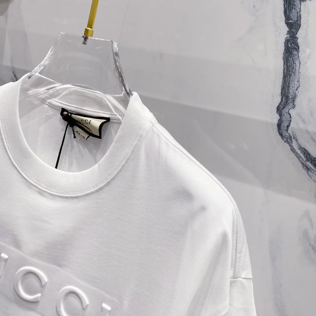 3D cotton crew neck T-shirt