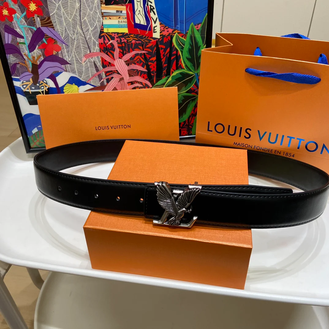 Vintage Eagle Buckle Leather Belt