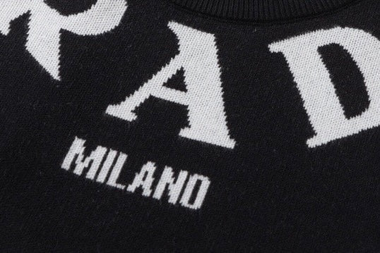 Knitted jacquard cashmere sweater