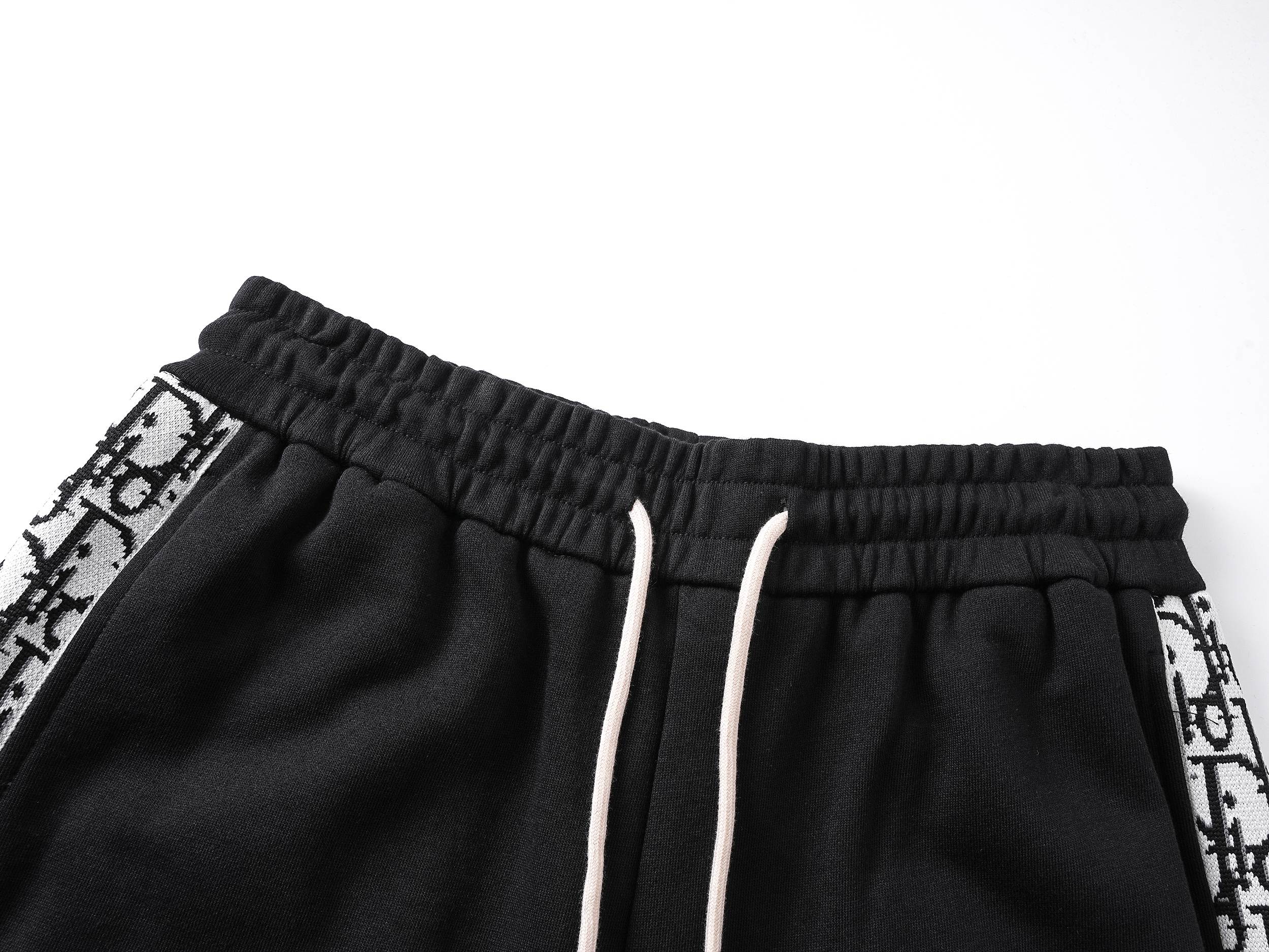 Embroidery drawstring casual trousers