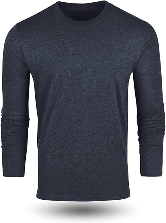 Men's Long-Sleeve T-Shirt - Pre-shrunk, Soft, Slim-Fit, High-Quality Classic T-Shirt - Men's T-Shirt, Cotton-Polyester Blend
