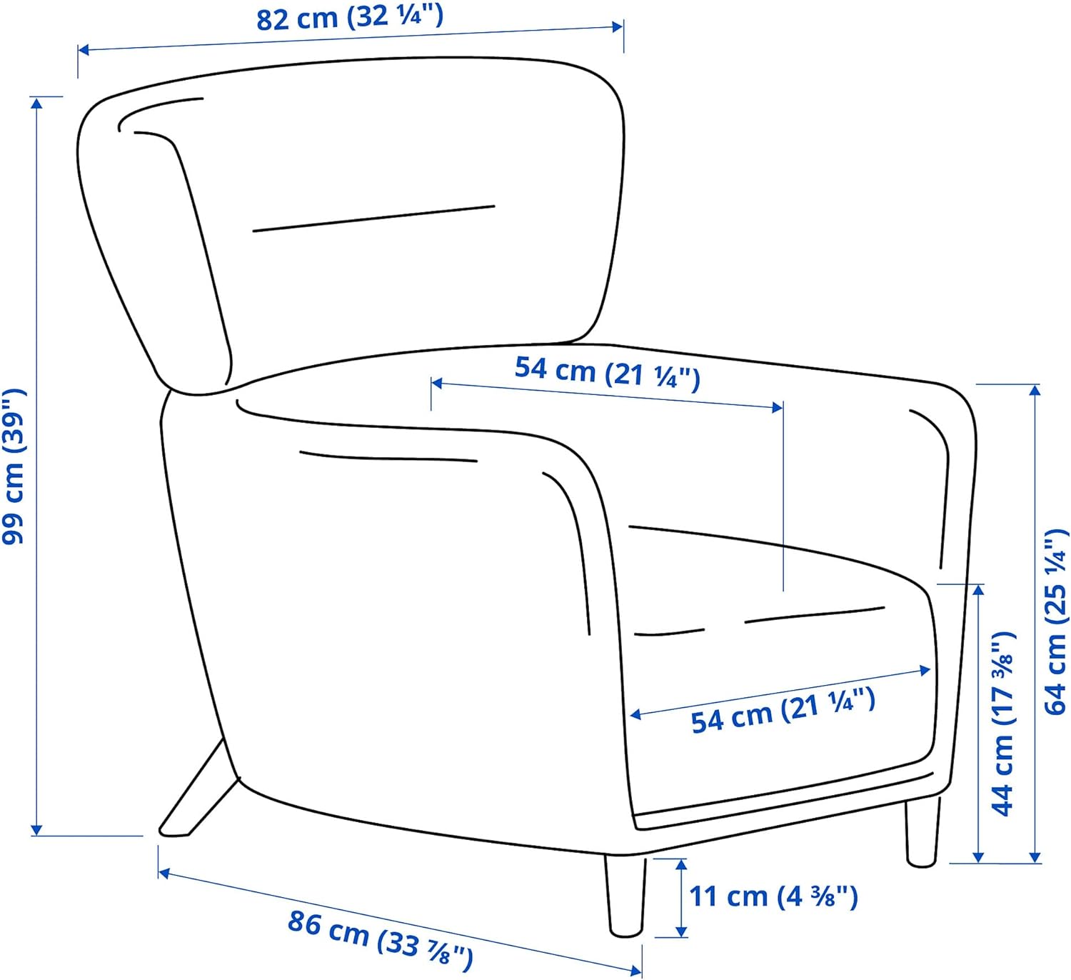 IKEA OSKARSHAMN Wing Chair, Tibbleby Beige/Grey