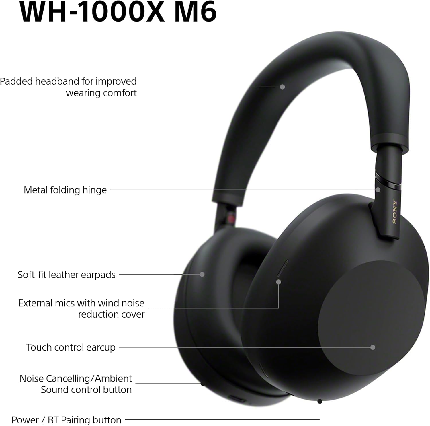 Sony WH-1000XM6 Flagship Noise Cancelling Over-Ear Wireless Bluetooth Headphones