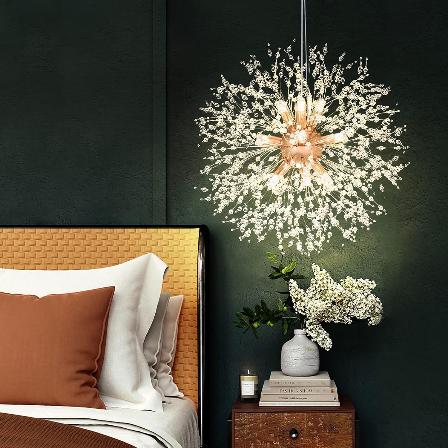 Modern Crystal Chandeliers Firework, Crystal Light Fixture, Dandelion Chandelier (16-Light)