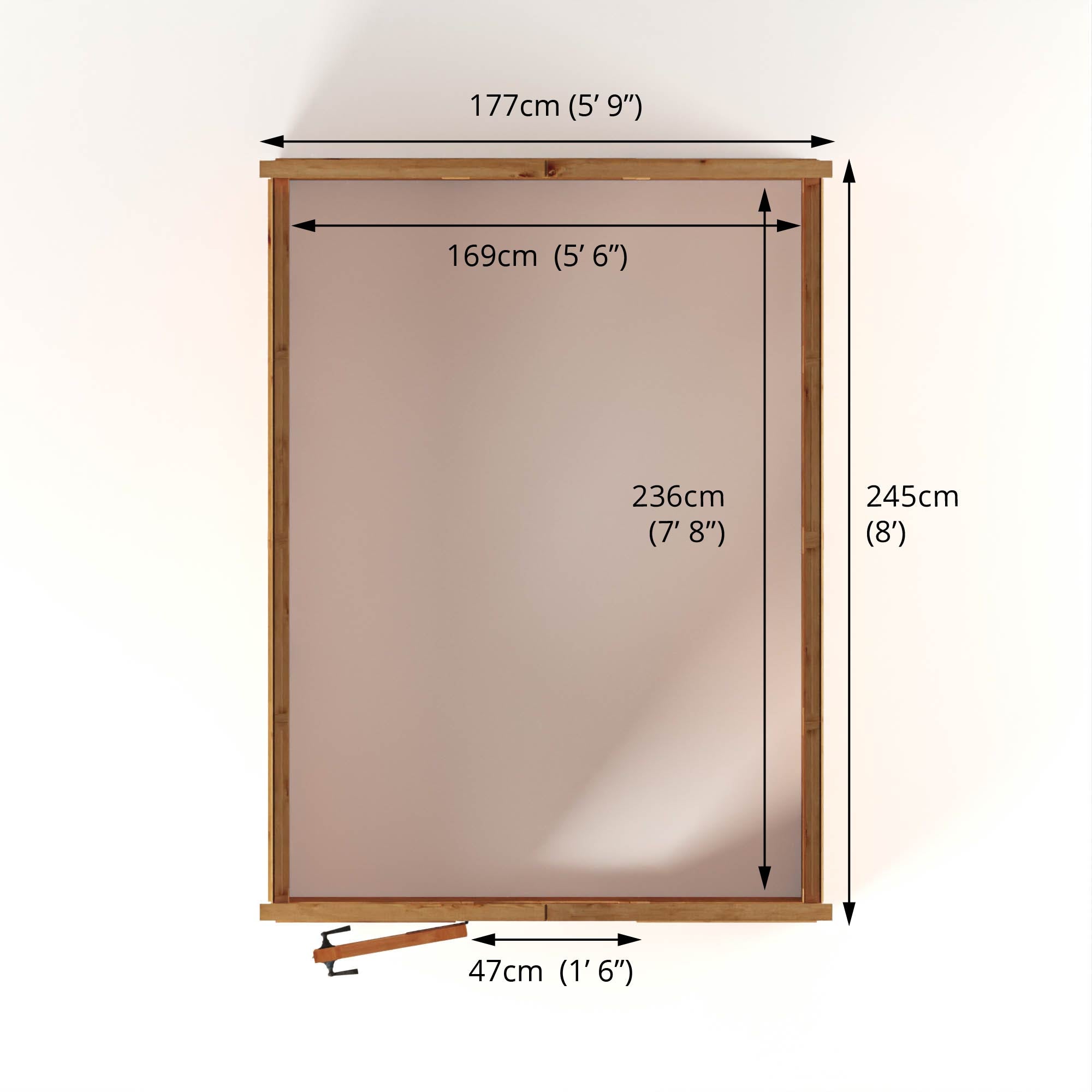 Mercia 8 x 6 Woodsman Apex Styrene Greenhouse