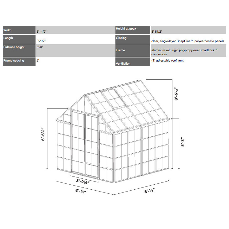 Snap & Grow Greenhouses - 8' Widths