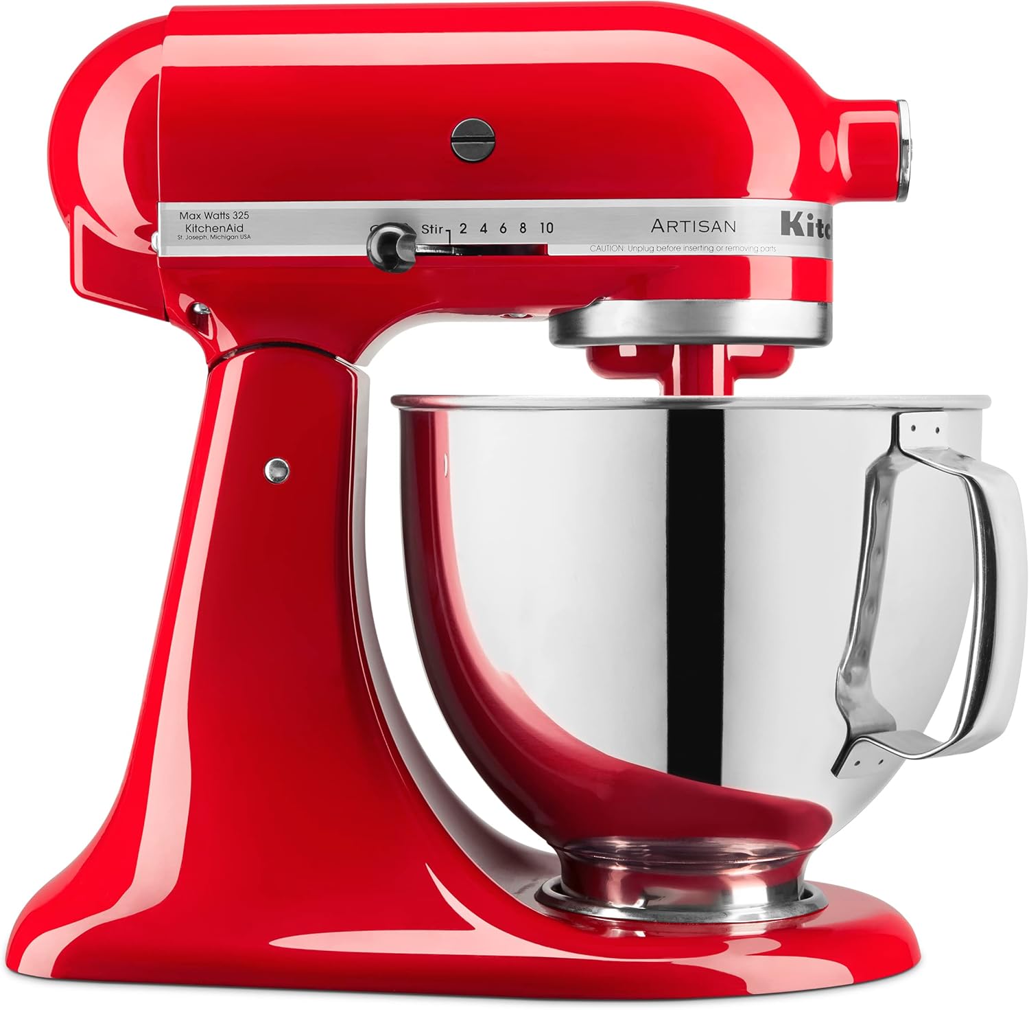 KitchenAid Artisan Series 5 Quart Tilt Head Stand Mixer with Pouring Shield KSM150PS, Passion Red