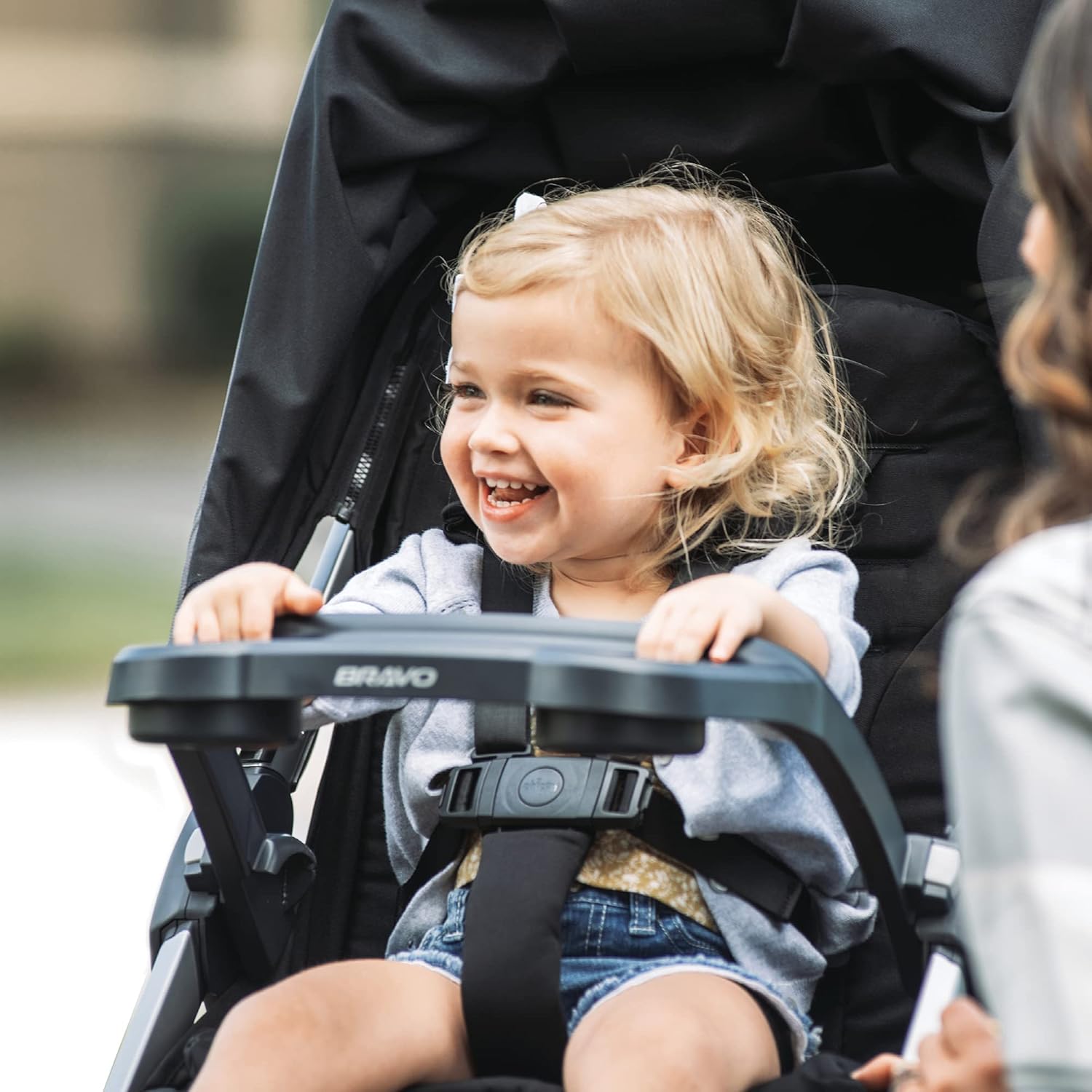 Chicco Bravo 3-in-1 Trio Travel System, Bravo Quick-Fold Stroller with KeyFit 30 Infant Car Seat and Base, Car Seat and Stroller Combo, Camden/Black & Grey