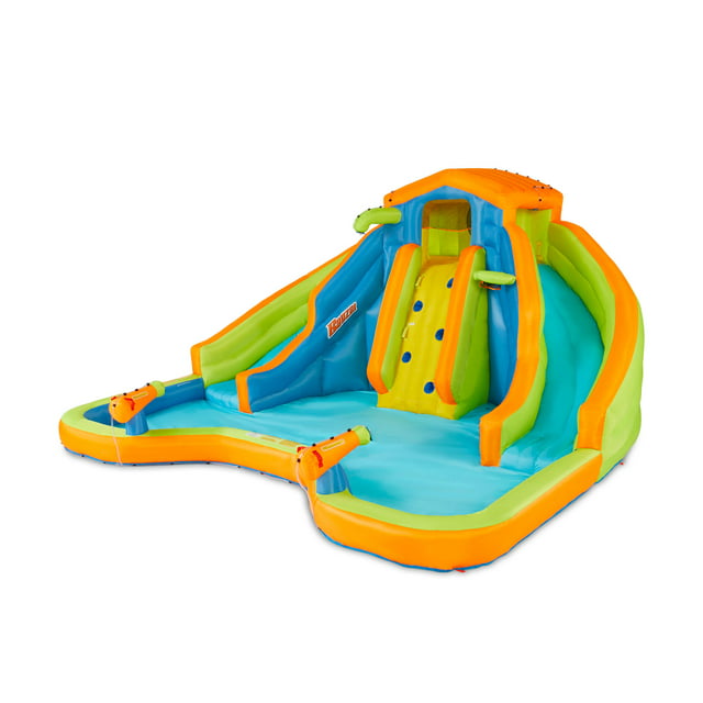 Banzai Adventure Club Water Park Inflatable 2 Lane Water Slide Splash Pool