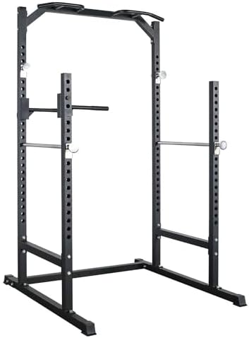 Strongway Half Power Cage Multi-Gym Squat Rack Dip Station Weight Lifting Home Gym Fitness