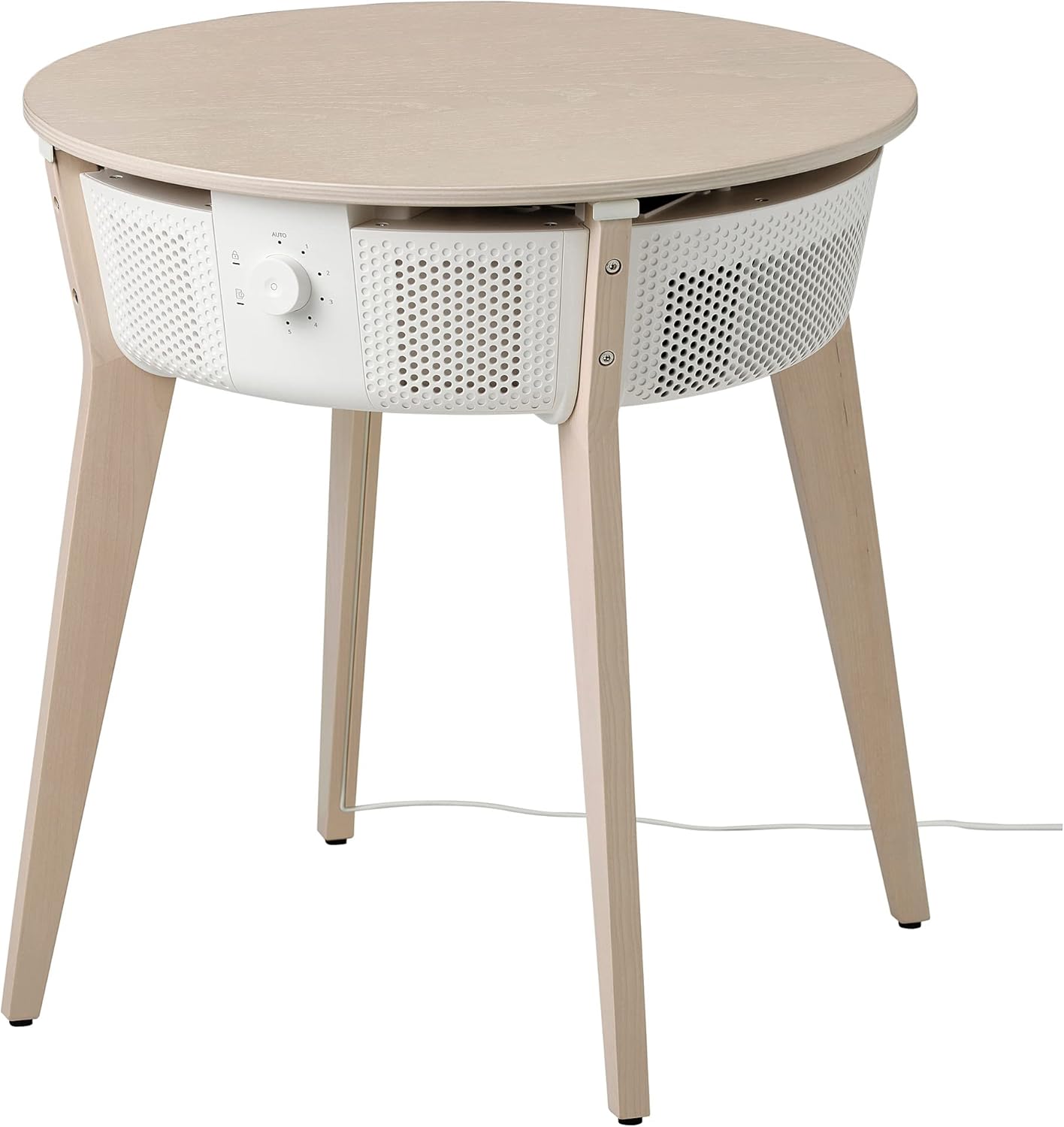IKEA STARKVIND table with air purifier, stained oak veneer/white