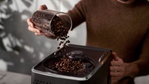 Großer Kaffeebohnenbehälter mit Aromaschutz hält Bohnen frisch