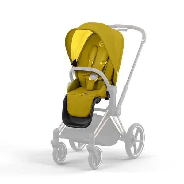 Cybex Priam V4 stroller set mustard yellow, frame chrome black