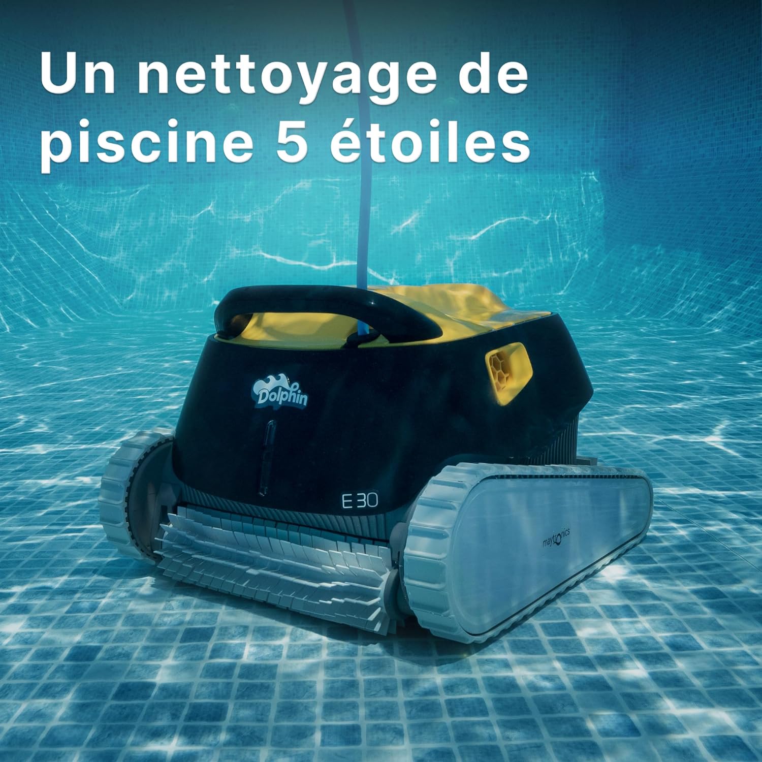 Dolphin E30 Electric Pool Cleaner Robot - Wall Cleaning, In-Ground Pool Up to 12 m