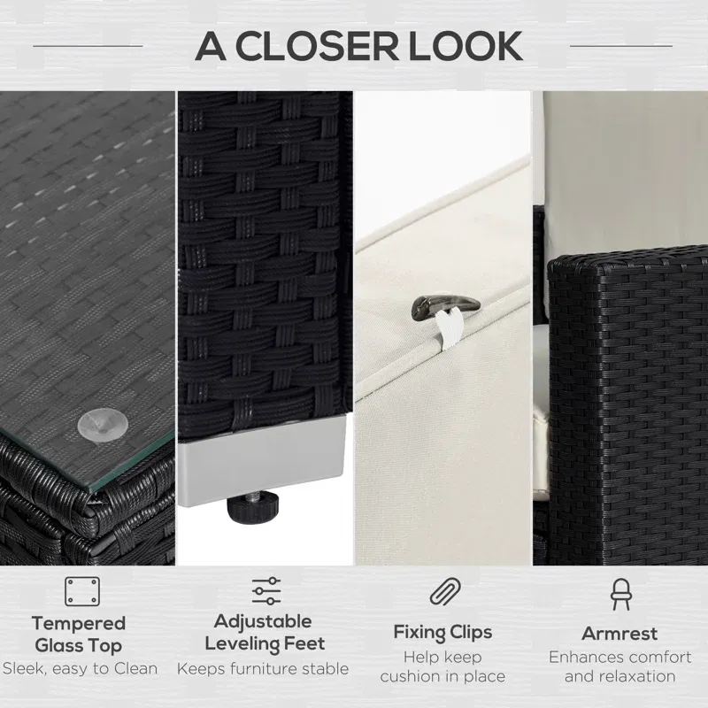 Sebeka Wicker 7 - Person Garden Lounge Set with Cushions