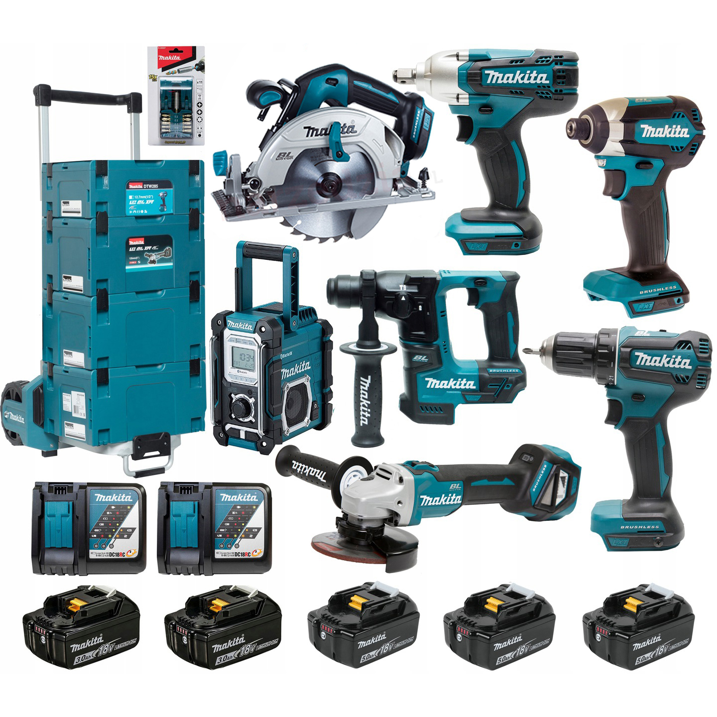 MAKITA 18V 5.0Ah Cordless Tool 7 Set