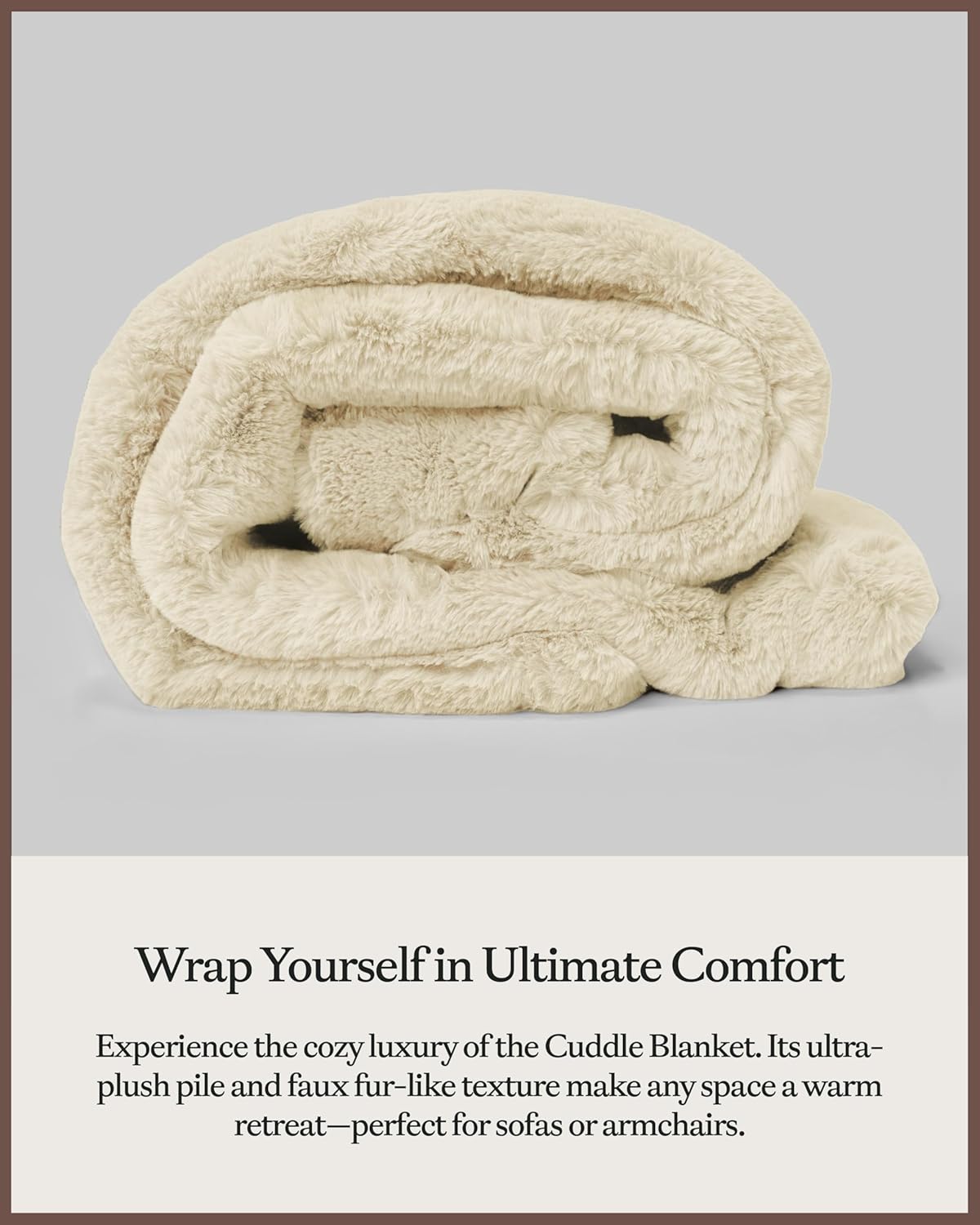 Cozy Earth Cuddle Blanket - Faux Fur Ultra-Soft Luxury Throw Blanket - Thick & Cozy Oversized Design for Lounging or Sharing - Machine Washable - Oversize Throw 80