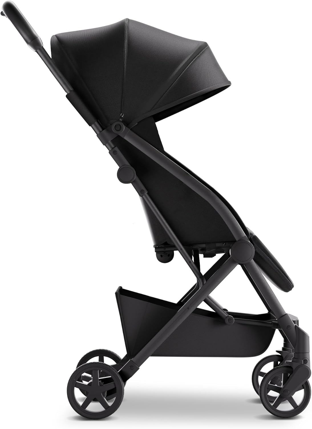 Mompush Lithe V2 Lightweight Stroller + Snack Tray, Ultra-Compact Fold & Airplane Ready Travel Stroller, Near Flat Recline Seat, Cup Holder, Raincover & Travelbag Included