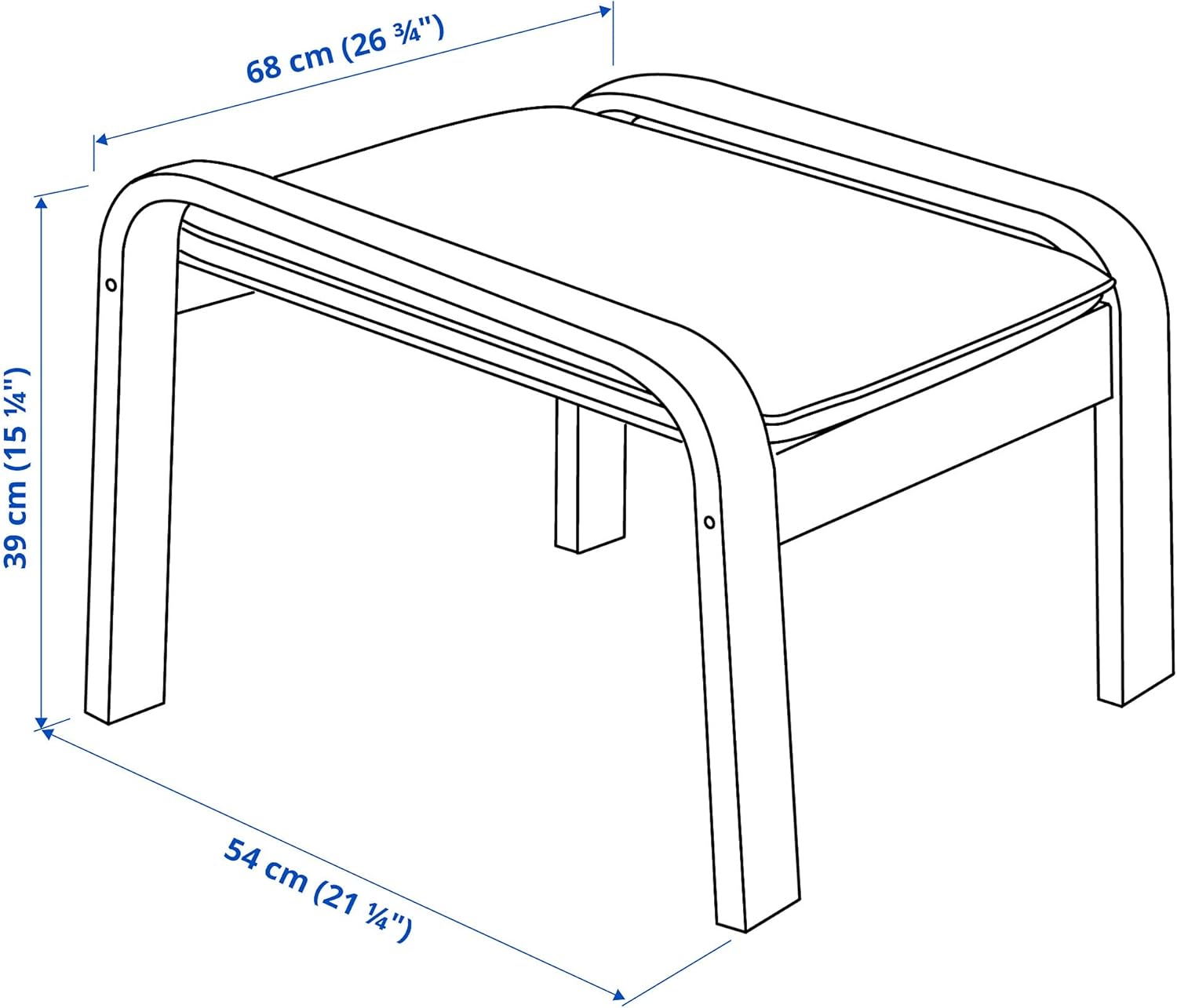 IKEA POÄNG Armchair and Footstool, White Stained Oak Veneer/Hillared Beige