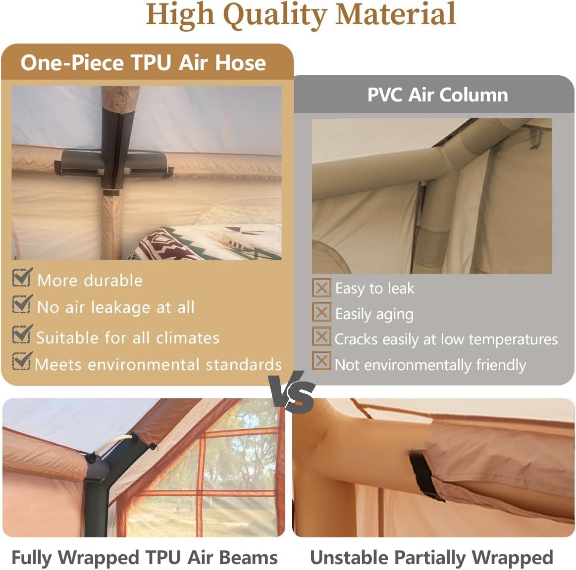 ShinHye Inflatable Tent Air Tent Camping Tent 4 People with Pump Large Outdoor Oxford Tent Cabin Tent with Double Layer MeshF