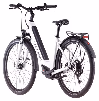 Cube Touring Hybrid One 500 Easy Entry Electric Hybrid Bike Shimano Cues 9S 500 Wh 700 mm Cotton White Grey 2025
